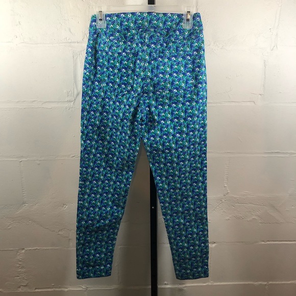 Soft Surroundings Super Stretch Capri Pant Floral Blue Teal White Size S - Picture 7 of 10